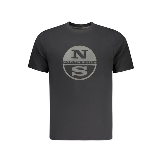 North sails black cotton herret-shirt med gråt logo