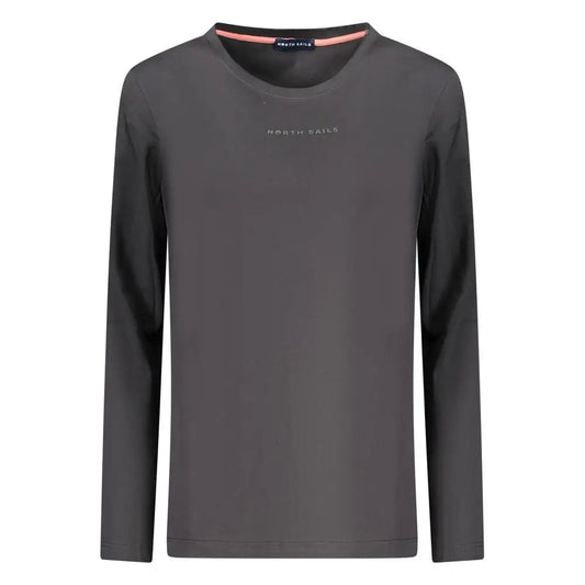 North sails black kvindelig bomuldst-shirt i mørkegrå med subtil branding