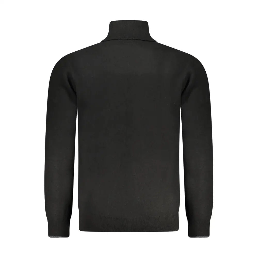 North sails black polyamide herresweater med glat strik og ribkantmanchetter