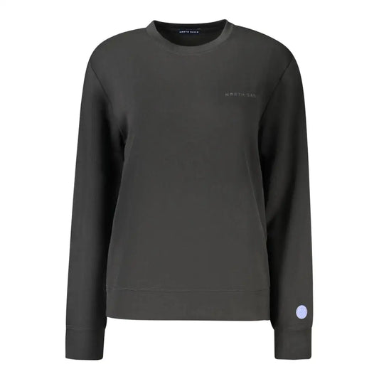 North sails black polyester sweater med subtil broderi og lilla patch