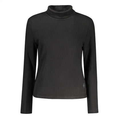 North Sails sort polyester dame sweater i sort ribbet turtleneck