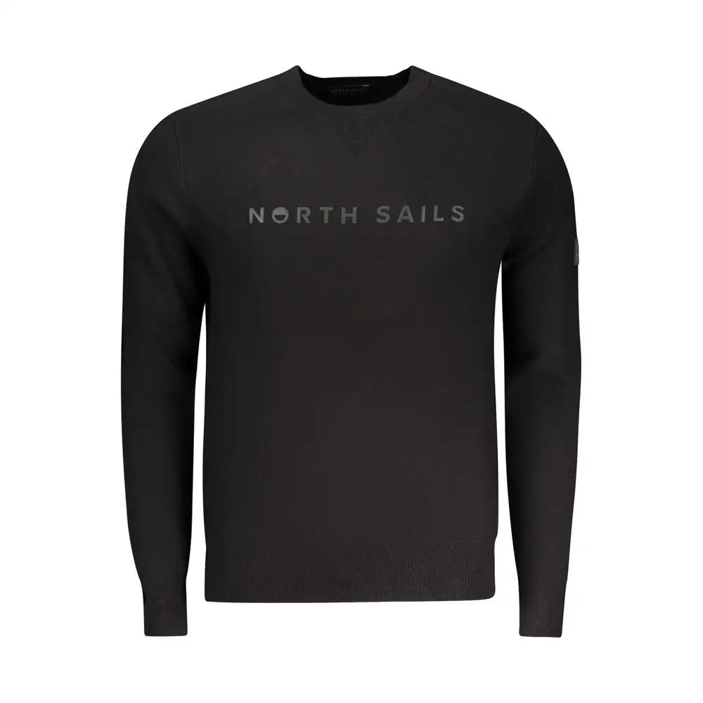North sails black viscose sweater med gråt logo på brystet