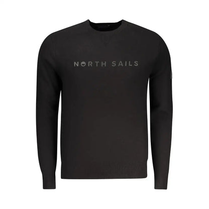 North sails black viscose sweater med gråt logo på brystet
