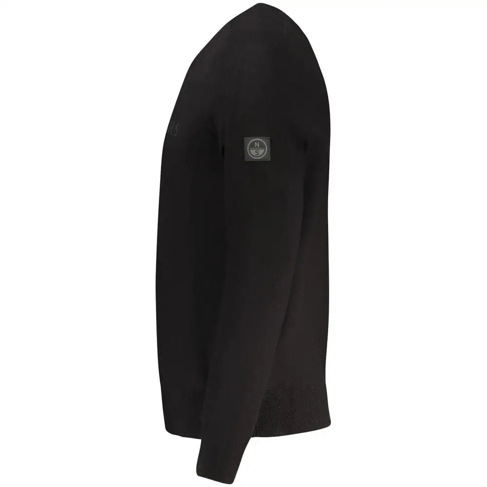 North Sails sort sweater i viskose, sort med tekstur og logo