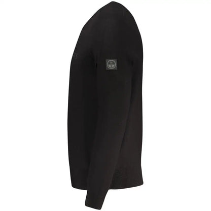 North Sails sort sweater i viskose, sort med tekstur og logo