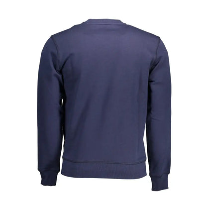 North Sails blå bomulds herresweatshirt i marineblå med ribkantede manchetter og søm