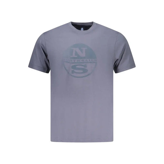 Grå North Sails blå bomuld herre T-shirt med falmet NS-logo