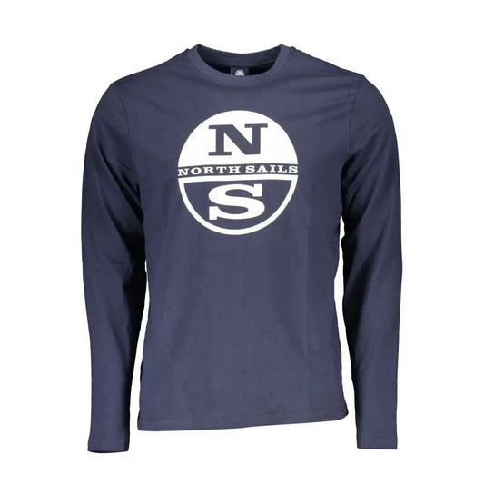 North sails blue cotton t-shirt med hvid logo