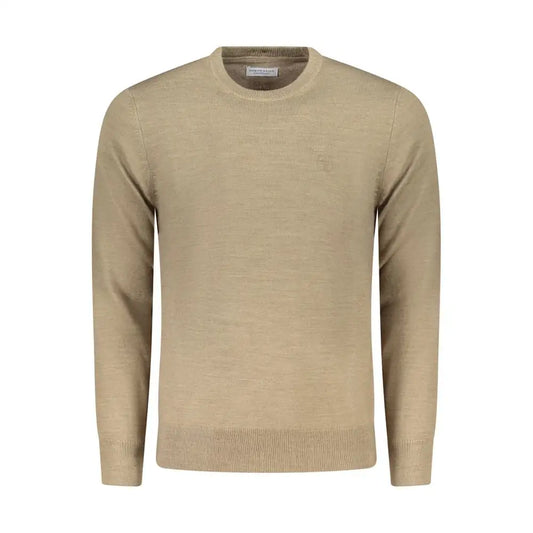 Beige North Sails brown nylon sweater with textured knit and ribbed cuffs