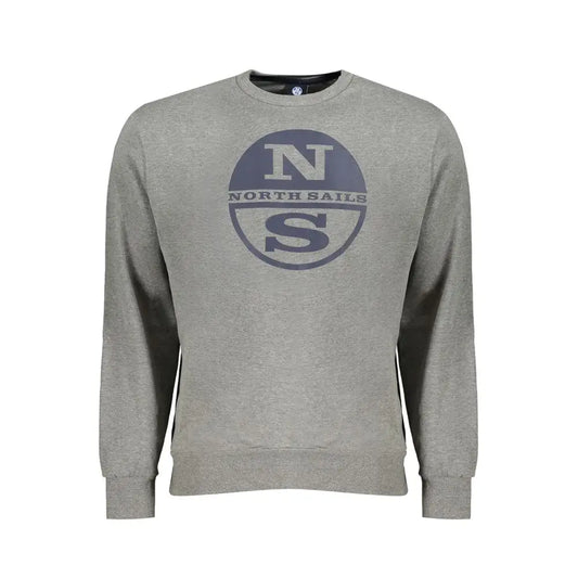 Grå North Sails bomuldssweater med navy logo