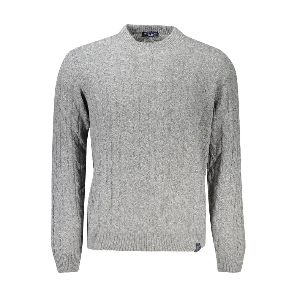 North Sails grå cable-knit sweater, 100% originale brands outlet mærkevarer