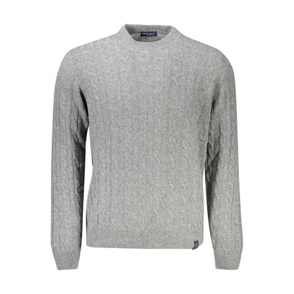 North Sails grå cable-knit sweater, 100% originale brands outlet mærkevarer