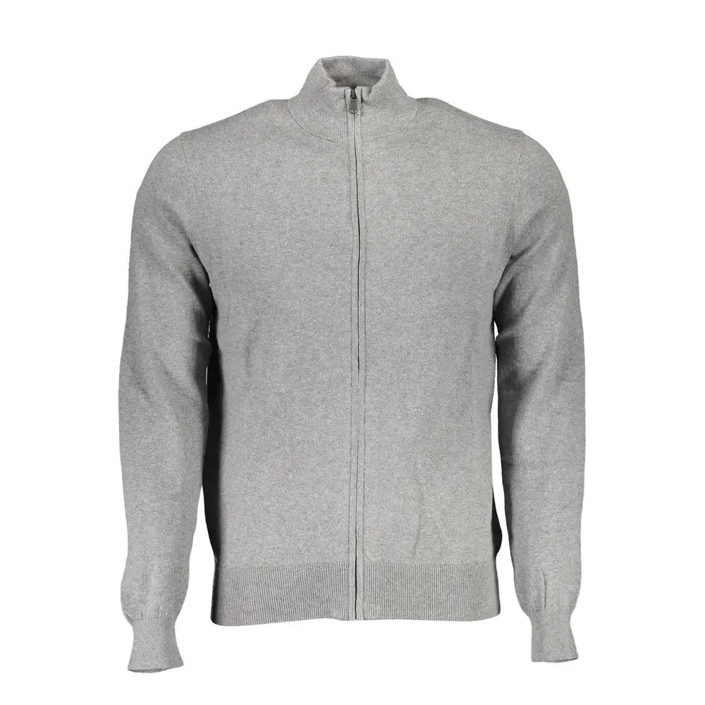 North sails grigio cotton men cardigan in heather gray zip-up design