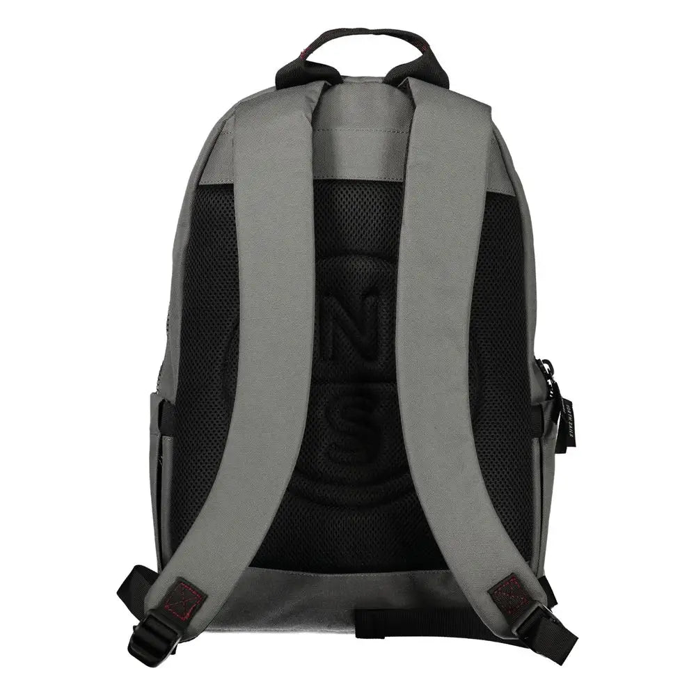North sails grigio polyester men backpack with gray black mesh back