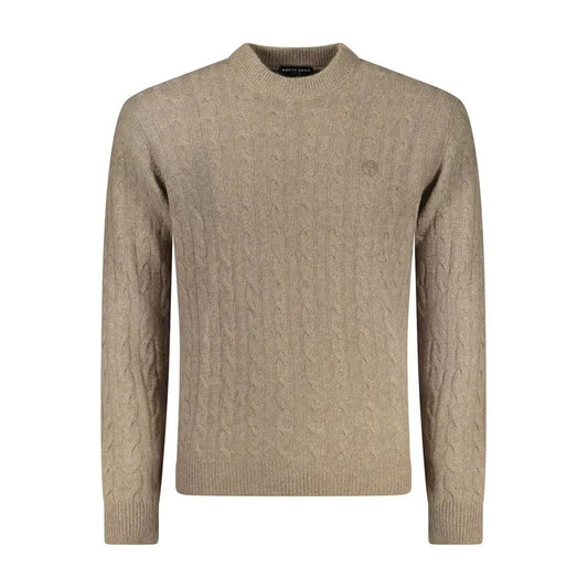 North sails marrone poliammide sweater i beige cable-knit