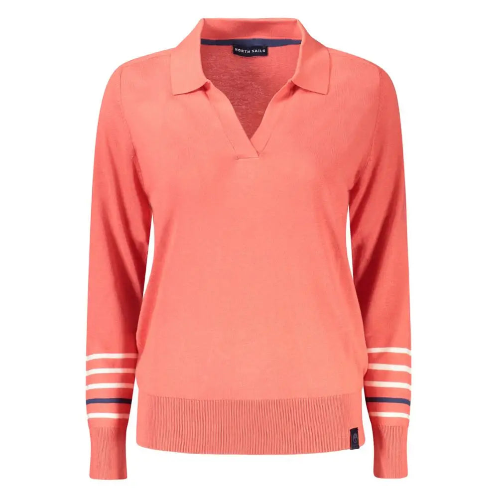 North Sails pink bomuldssweater med koralfarve og striber