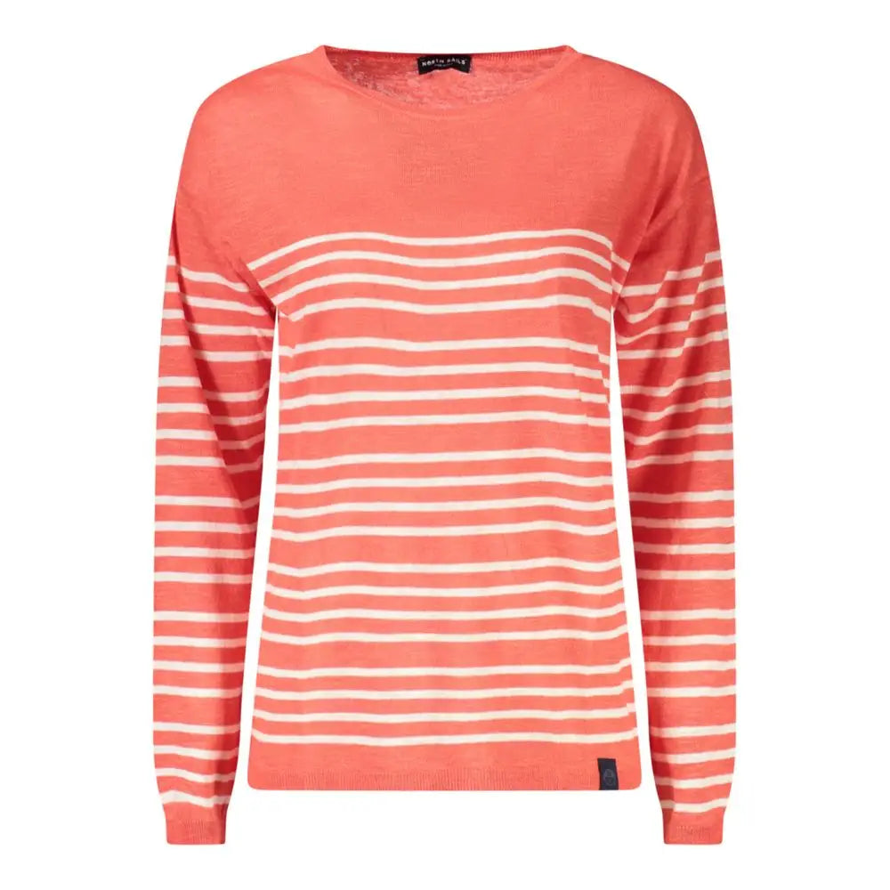 North Sails rød bomuldssweater med korallestriber, 100% originale brands