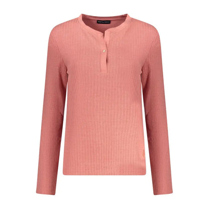 Blød pink ribbet langærmet henley North Sails Rosa sweater i høj kvalitet