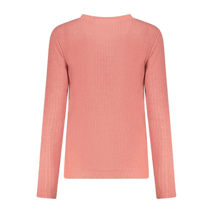 North Sails Rosa polyester sweater i høj kvalitet, lyserød ribbet langærmet top