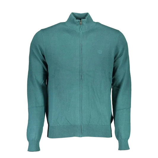Teal North Sails Verde cardigan med ribbet krave, manchetter og kant