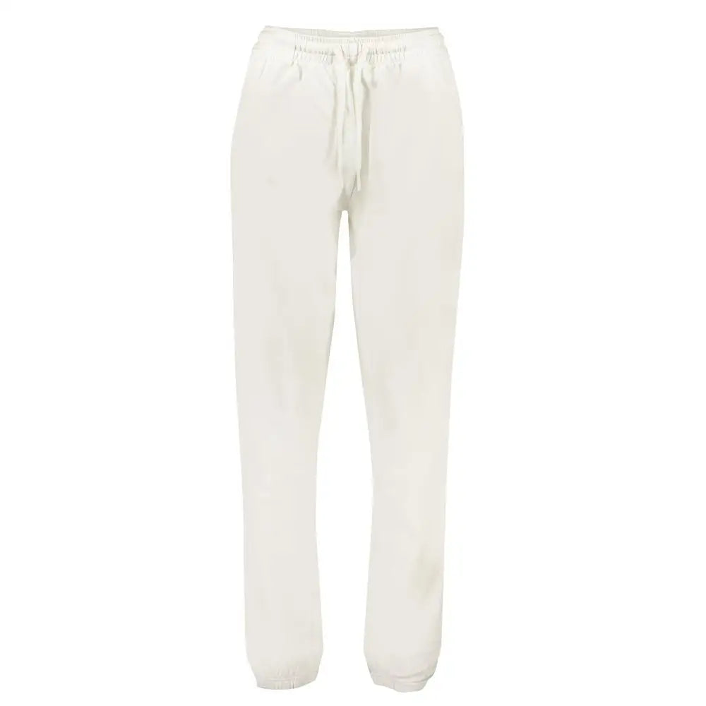 North sails white sails white cotton bukser i cremede bomuld med elastik talje
