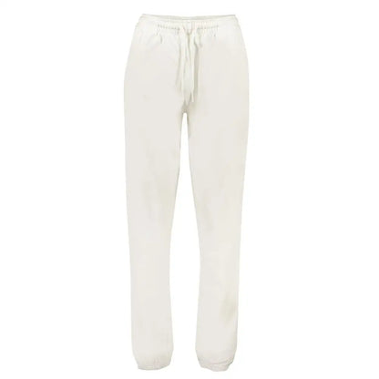 North sails white sails white cotton bukser i cremede bomuld med elastik talje