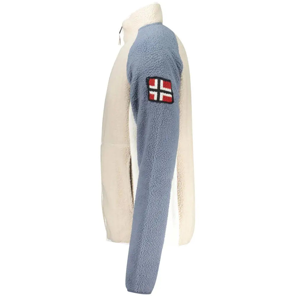 Cozy beige sweatshirt med norsk flag lapel, 100% originale brands