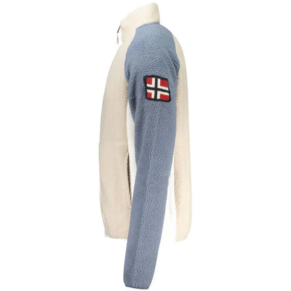Cozy beige sweatshirt med norsk flag lapel, 100% originale brands