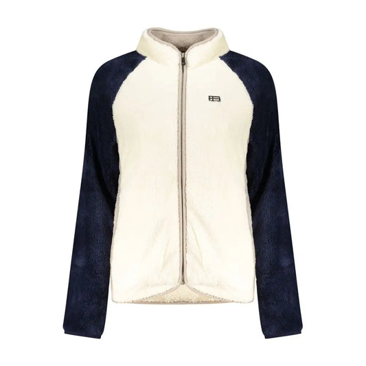 Hvid Norway 1963 Bianco polyester sweatshirt i creme og marineblå fleece