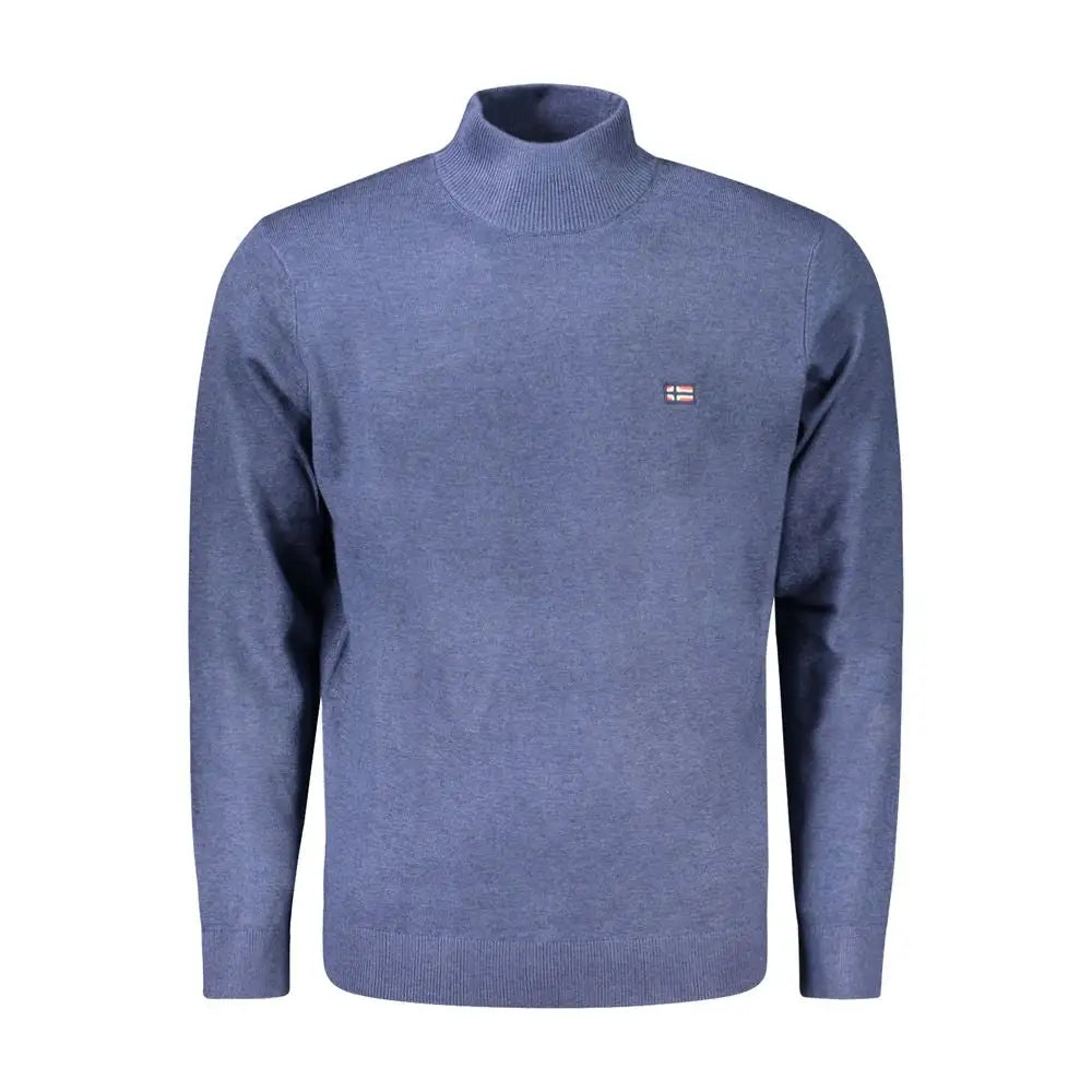 Heathered blå Norway 1963 polyester-sweater med flag-logo, nutidens modebillede