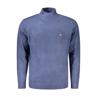 Heathered blå Norway 1963 polyester-sweater med flag-logo, nutidens modebillede