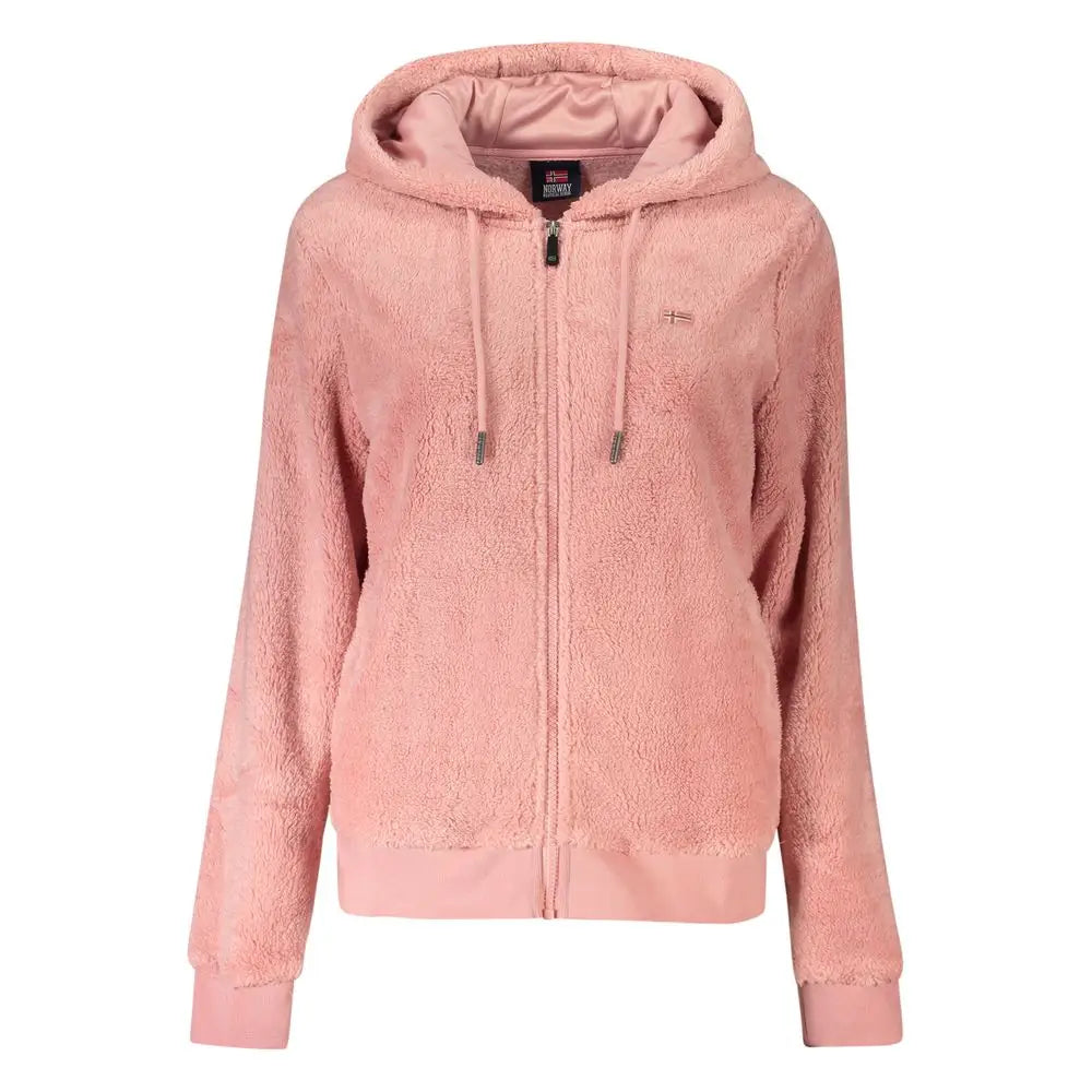 Blød pink fleece zip-up hoodie med hætte fra Norway 1963 – spar 30–70% på mode