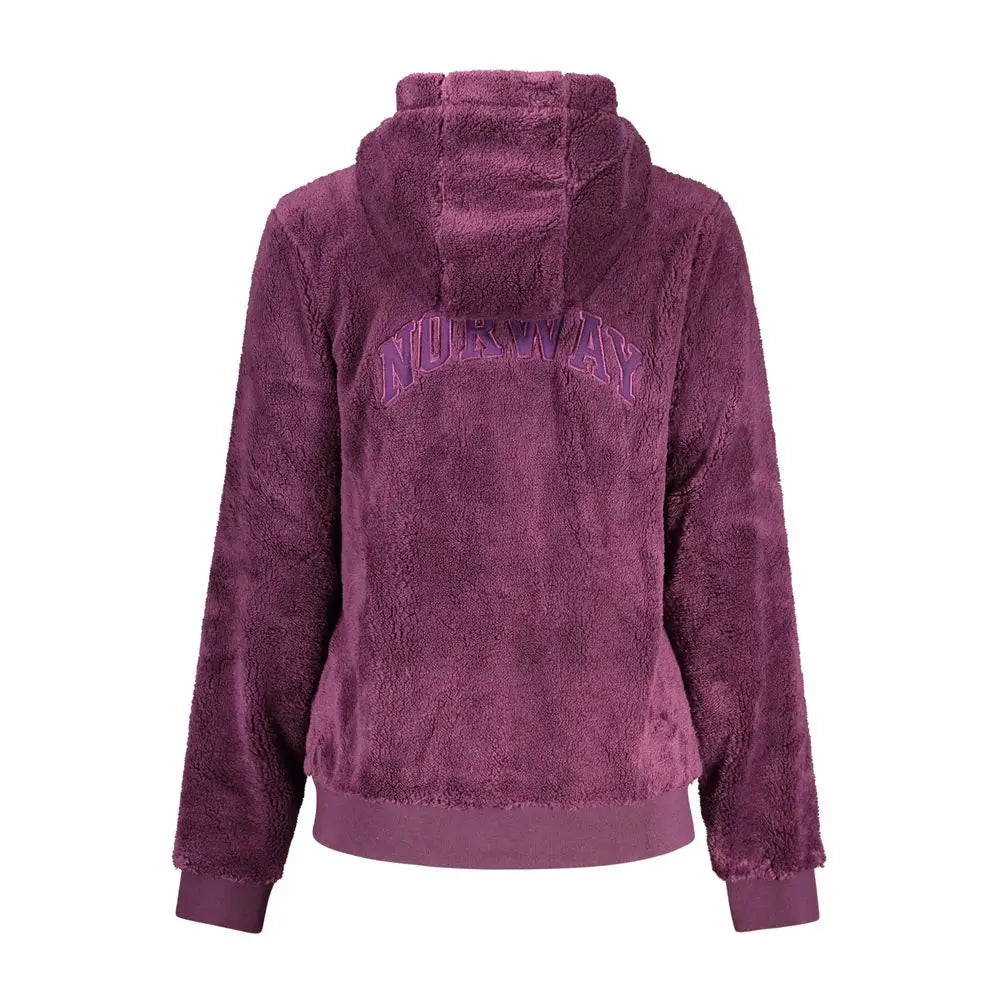 Lilla polyester jakke med Norge-broderi på ryggen, 100% originale brands