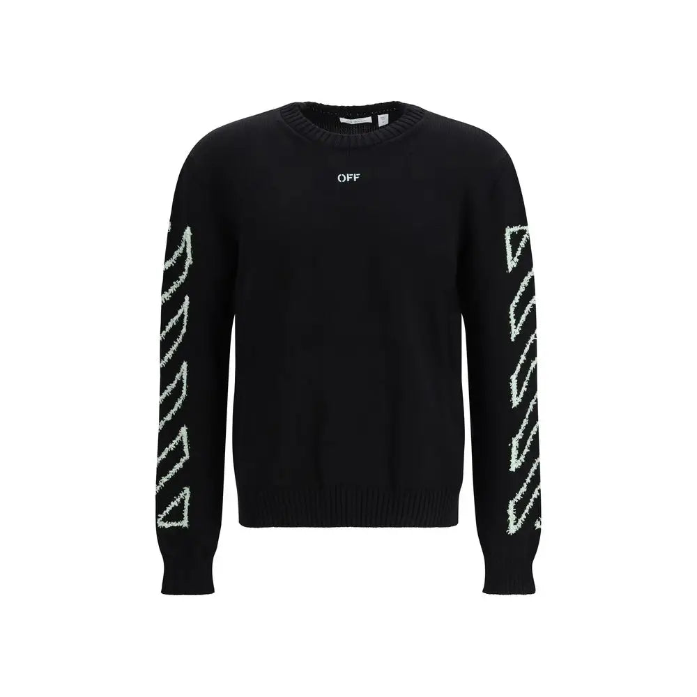 Sort Off-White sort sort sweatshirt i sort med diagonal striber