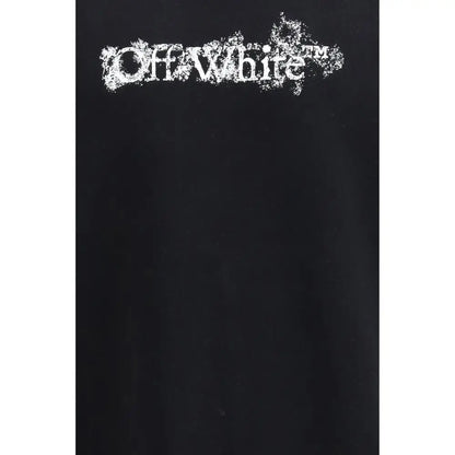 Sort sorte bomulds sweatshirt i sort bomulds med distressed hvidt logo