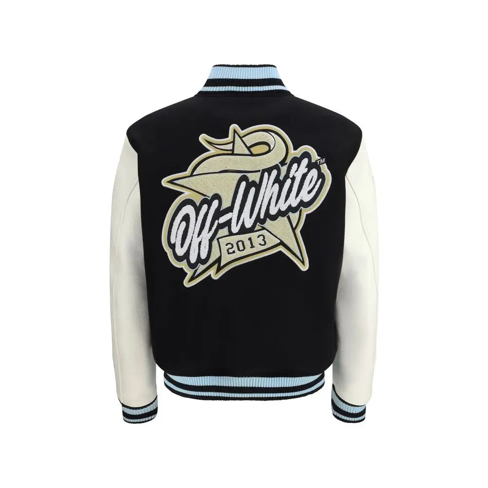 Off-White sort sort bomber i sort med Off-White 2013 logo