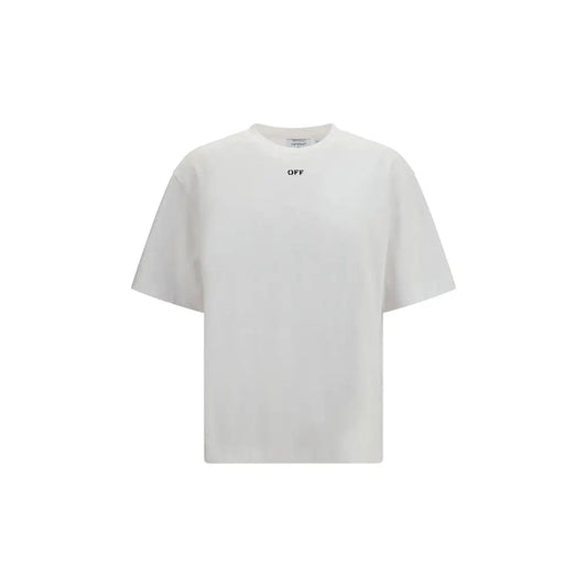 Hvid bomulds sportswear t-shirt med sort off-logo