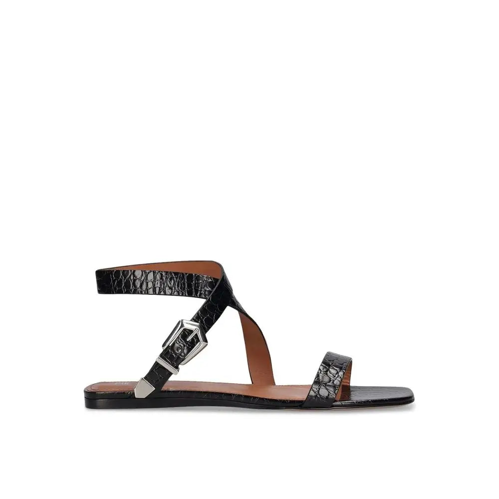 Paris Texas Black Calfskin Strap-On Sandals - Sandaler
