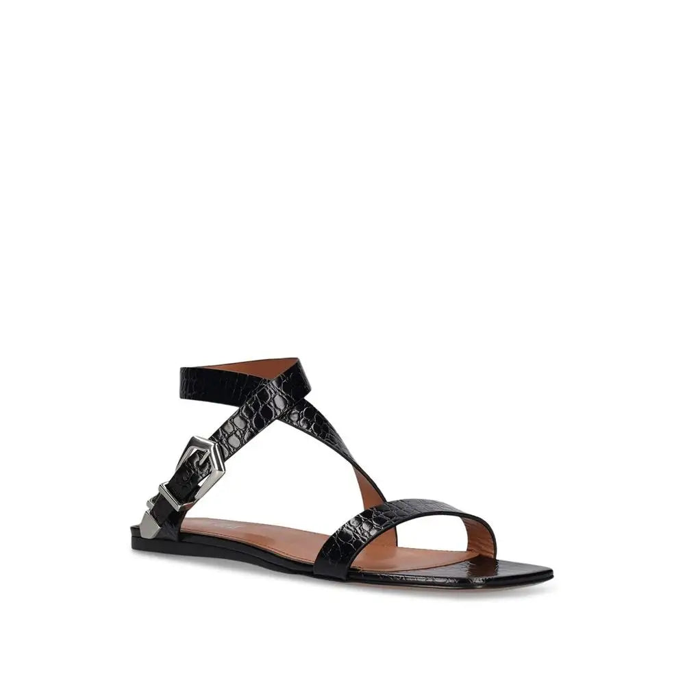 Paris Texas Black Calfskin Strap-On Sandals - Sandaler