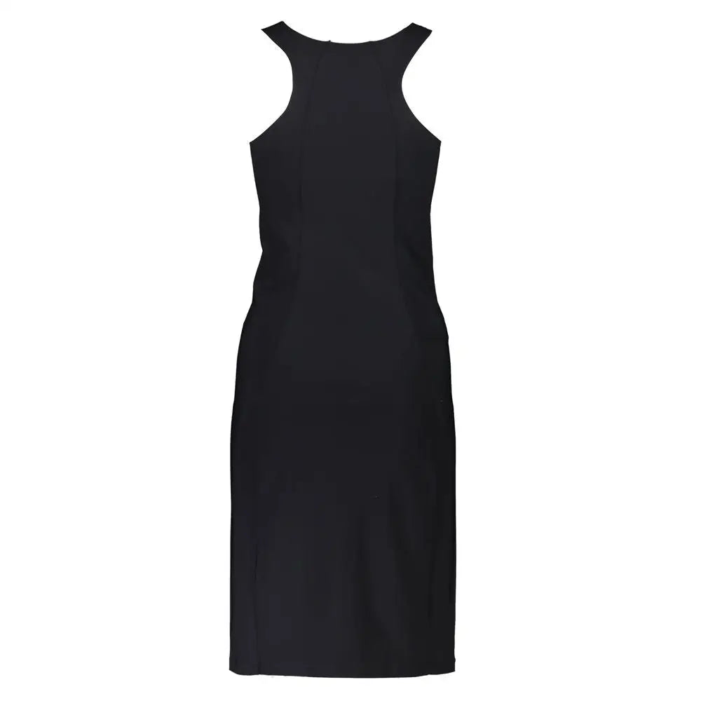 Sleek Patrizia Pepe black elastane dress with fitted silhouette and side slits