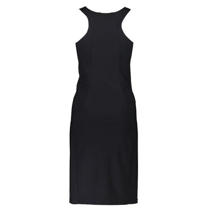 Sleek Patrizia Pepe black elastane dress with fitted silhouette and side slits