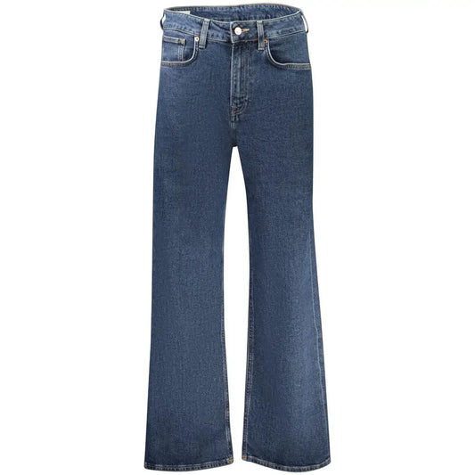 Pepe jeans blue cotton kvinders jeans med mørkeblå denim