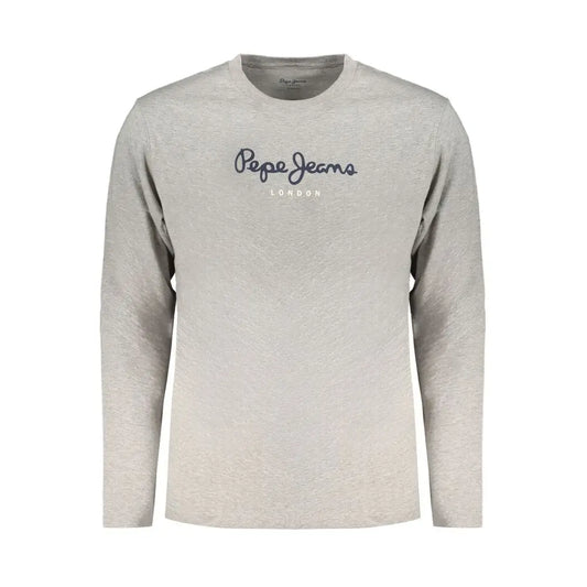 Grå langærmet Pepe Jeans t-shirt i bomuld med subtilt logo