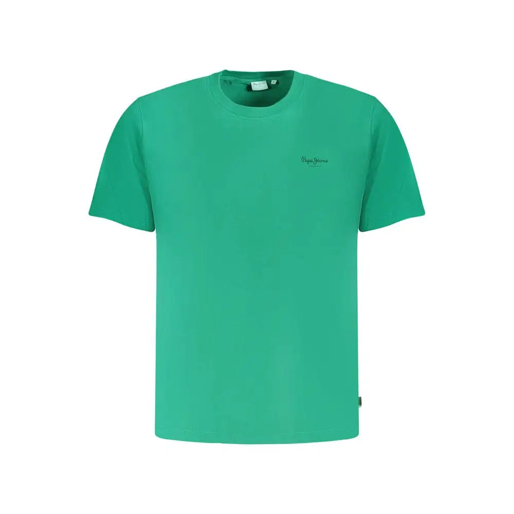 Grøn Pepe Jeans T-shirt i 100% originale bomuld fra outlet mærkevarer