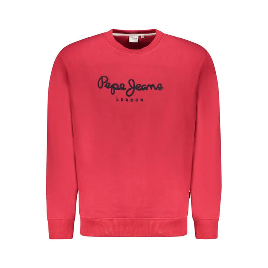 Vibrant rød Pepe Jeans crewneck-sweater med sort logo og høj kvalitet
