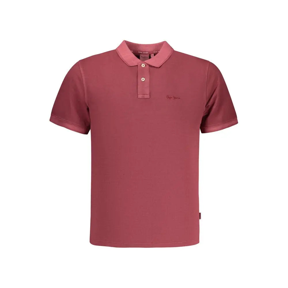 Pepe jeans dusty rose polo shirt med subtil broderi, 100% originale brands