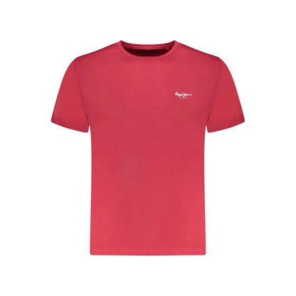 Rød Pepe Jeans Rosso bomuld herret-shirt med hvidt logo