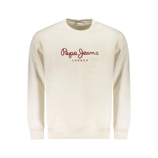 Pepe jeans hvid bomuldssweater med rødt logo, 100% originale brands