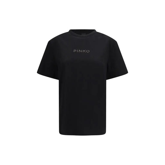PINKO Black Cotton T-Shirt