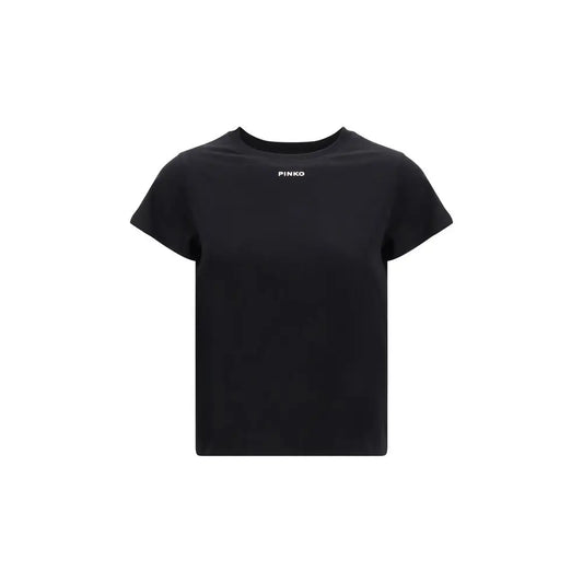 PINKO Black Cotton T-Shirt